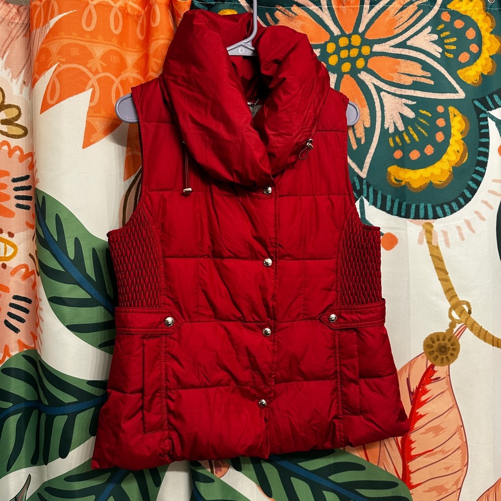 marc new york - red puffer vest - L
